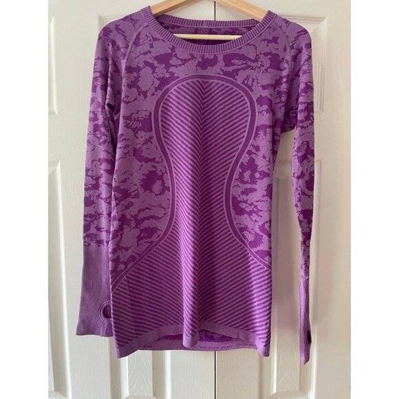 lululemon athletica Tops - Lululemon long sleeve purple camo Swiftly Tech